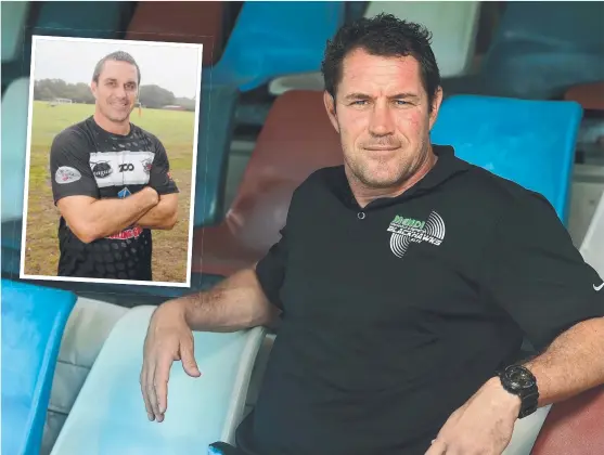  ?? FAMILY AFFAIR: Townsville Blackhawks coach Kristian Woolf and ( inset) his brother and Tweed Heads coach Ben Woolf. Main picture: EVAN MORGAN ??