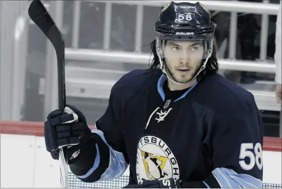  ?? — THE ASSOCIATED PRESS FILES ?? Pittsburgh defenceman Kris Letang suffered a stroke while on a West Coast road trip prior to the Olympic break.