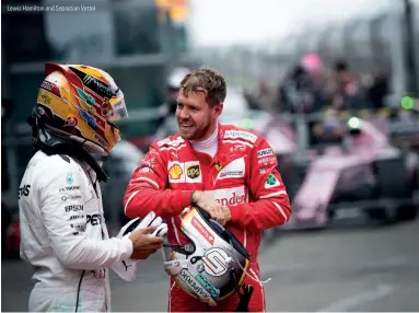  ??  ?? Lewis Hamilton and Sebastian Vettel