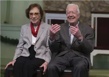  ?? — AP ?? Former US President Jimmy Carter and his wife Rosalynn