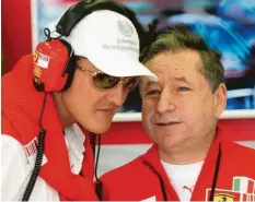  ?? Foto: dpa ?? Enge Freunde: Michael Schumacher und der ehemalige Ferrari-Teamchef Jean Todt.