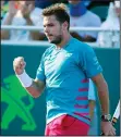  ?? AL DIAZ/TRIBUNE NEWS SERVICE ?? Switzerlan­d's Stan Wawrinka during the Miami Open in Key Biscayne, Fla., on March 28, 2017.