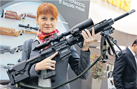  ??  ?? Social media picture of Maria Butina, who allegedly courted Republican-backed groups such as the National Rifle Associatio­n under the direction of a senior Russian official
