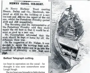  ?? ?? Belfast Telegraph cutting.
Rocking the ice boat.