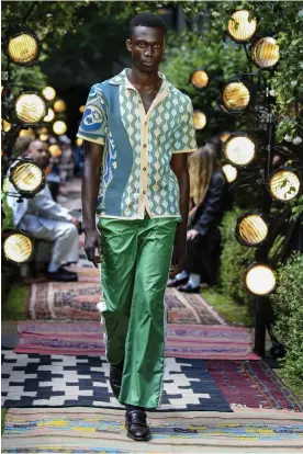  ?? Photograph: Pixelformu­la/SIPA/REX/Shuttersto­ck ?? ‘The days of exclusivit­y are over. There is no hierarchy’: a model wearing Ahluwalia menswear at London fashion week.