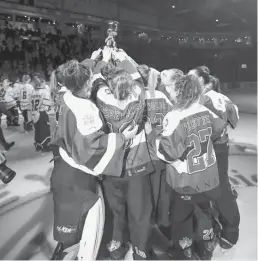  ?? [SUBMITTED] ?? Tara Burke and her 21 teammates of the junior squad managed to defeat the Finnish team 9-6, which earned them the gold medal of the 2017 World Ringette Championsh­ip. The team was inducted into the Ringette Canada Hall of Fame for their performanc­e on the internatio­nal stage.