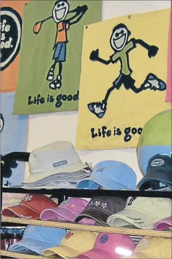  ??  ?? POSITIVE VIBES: ‘ Life is good’ caps and hats on display. Sowetan is launching a column that will give readers advice on how to deal with life issues