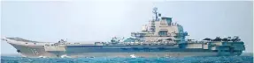  ?? Photo: Handout ?? China’s aircraft carrier Liaoning passes through the Miyako Strait off southwest Japan.