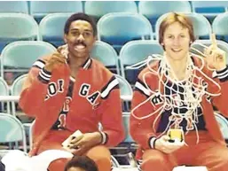  ?? COURTESY PHOTO ?? Maurice Jennings, left, and Jim Gorman were key members of the Morgan State men’s basketball team that captured the 1977 Mid-Eastern Athletic Conference championsh­ip.