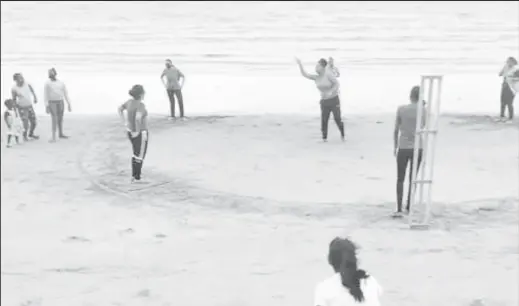  ??  ?? Youth playing circle tennis at Zorg Beach