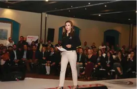  ?? YAZMÍN SÁNCHEZ ?? En su discurso presentó el trabajo realizando durante este año.