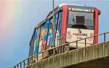  ?? FILE PIC ?? LRT commuters using the Ampang and Sri Petaling routes may need to look at other public transporta­tion as the two lines will be temporaril­y down from 11pm today.