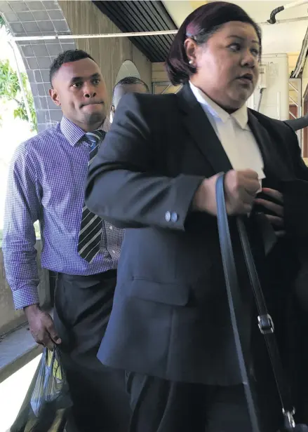  ?? Photo: Ashna Kumar ?? Amenoni Nasilasila (left) at the High Court in Lautoka on September 16, 2019.