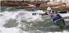  ?? FOTO: MONHEIMER KANU-CLUB ?? Perfekte Haltung: Für Linus-Fynn Manert kann das Wasser in einem Wettkampf manchmal offensichl­ich nicht wild genug sein.