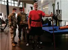  ?? ?? Christophe­r Parks, 49 — who has participat­ed in the Warrior Games and Invictus Games — is fitted with a new prosthetic.