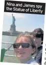  ??  ?? Nina and James spy the Statue of Liberty