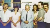  ?? From left ?? Derek and Pauline with Prof Keith Mant and three postgradua­tes, at Guy’s Hospital in 1983