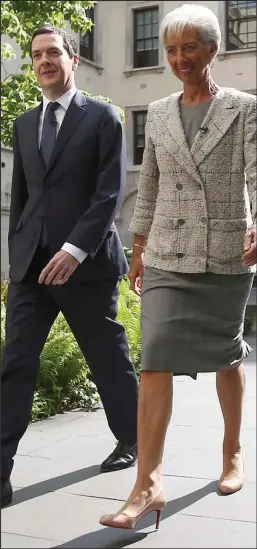  ??  ?? Allies: George Osborne and Christine Lagarde in London yesterday