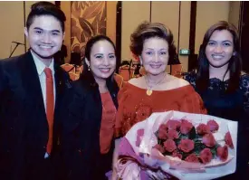  ??  ?? Ingrid Sala Santamaria (second from right) with the Marriott Cebu team, from left: Nico Velasquez, Frances Alfafara and Cleofe Albiso