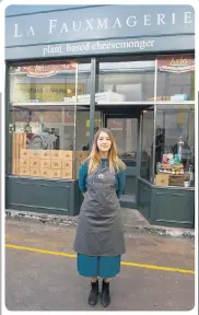  ??  ?? Vegan and proud: owner Charlotte Stevens outside her vegan cheese shop in Brixton