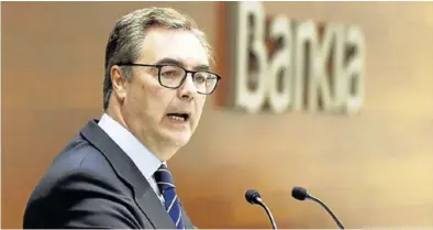  ?? PACO CAMPOS / EFE ?? El consejero delegado de Bankia, José Sevilla, durante una rueda de prensa.