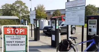  ??  ?? The new signage at Winnersh Triangle park and ride warns drivers leaving the site, but reader Peter Armand doesn’t feel they are clear enough