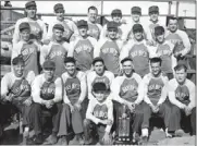  ??  ?? (March) 1952 Bay By’s softball team, Nova Scotia Senior ‘A’ softball champions. Front, Earl MacDonald, Art Petite, Bo Campbell, Sam Wareham, James (Brassie) MacPherson, Gerry Croney, Frank Bond; middle, Alex MacLeod, Toby Ingraham, Phil Turnbull, Doug...