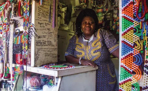  ??  ?? Above: Mama Shabalala is a wise sangoma. Her clinic is inside the Mai Mai traditiona­l market.