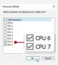  ?? ?? Choose which processor cores to devote to resourcehu­ngry programs.