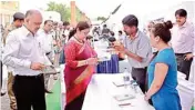  ?? PIC/MPOST ?? New Delhi MP Meenakshi Lekhi at the ‘Rozgaar Mela’ organised by NDMC at Mandir Marg here on Saturday