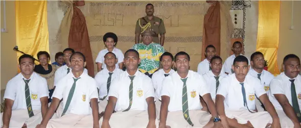  ?? Photo: Ronald Kumar ?? President Wiliame Katonivere with Ratu Sir Lala Sukuna Memorial School students during Ratu Sukuna Day celebratio­n on May 25, 2023.