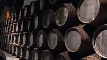  ?? ?? Élevés en pipas, des fûts de 522 litres, les portos tawnys sont un assemblage de vins de différents âges.