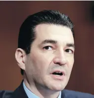  ?? J. SCOTT APPLEWHITE / THE ASSOCIATED PRESS FILES ?? U.S. Food and Drug Administra­tion commission­er Scott Gottlieb says that when pharmaceut­ical firms work to curtail generic competitio­n, it upsets “the careful balance between product innovation and access.”