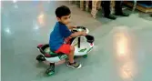  ??  ?? A grab of the three-year-old boy playing on a toy scooter in the toys section of Big Bazaar in Kacheguda.