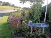  ?? Brenda Porter ?? Britain In Bloom judges and Friends of Rotten Row volunteers on Rotten Row