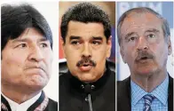  ??  ?? Culpas. Morales salió en defensa de Maduro y respondió a Fox con dos tuits en los que lo llamaba “hermano”.