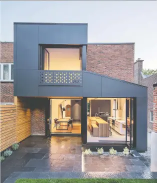  ??  ?? Black is put to dramatic use in Black Box II, architect Natalie Dionne residentia­l project in N.D.G