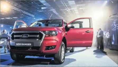  ??  ?? A Ford Ranger on display during the Ford “Go Further” event at the Sandton Convention Centre. The company has exported more than 48500 units this year.