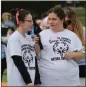  ?? Scott herpst ?? LFO High School students Lyndie Seale (left) and Haley Lockhart help begin the day by reciting the Special Olympics oath.