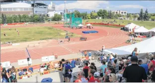  ?? CANADA GAMES ?? St. John’s, and Memorial University, can only dream about a track and field facility like the one on the University of Manitoba campus, which was the site of the 2017 Canada Summer Games athletics competitio­n. In the background is Investors Group...