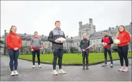  ?? (Pic: Daragh McSweeney/Provision) ?? Celebratin­g the launch of the ‘21/22 UCC Sports Scholarshi­p programme are Meg Ryan (Gymnastics), Rob Hedderman (Rugby), Mark Kehoe (Hurling), Elva Kerr (Hockey), Jack O’Sullivan (Soccer) and KellyAnn Hogan, (Gaelic Football).