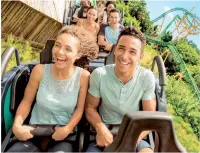  ??  ?? Amazing choice: Thrills on Cobra’s Curse, splashes on Ray Rush and beach fun at Serenity Bay (top right)