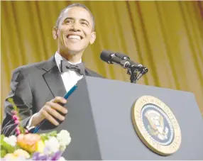  ??  ?? US President Barack Obama during his last White House Correspond­ents’ Dinner.