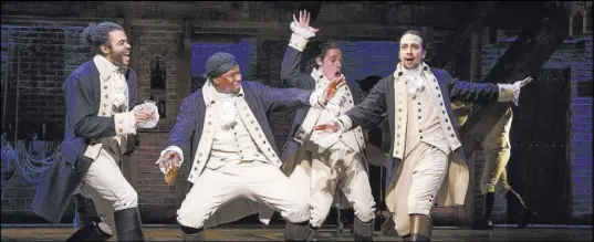  ?? Joan Marcus ?? From left, Daveed Diggs, Okieriete Onaodowan, Anthony Ramos and Lin-Manuel Miranda in “Hamilton.”