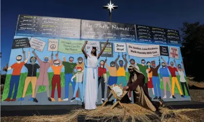  ?? Photograph: Lucy Nicholson/Reuters ?? A Black Lives Matter nativity scene outside the Claremont United Methodist church in Claremont, California.