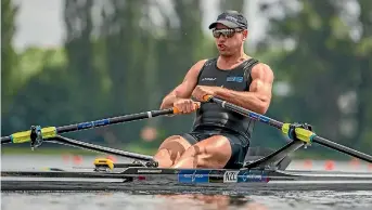  ?? PHOTOSPORT ?? Robbie Manson triumphed in the single sculls at the World Cup event in Switzerlan­d.