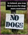  ??  ?? In Ireland, you may find access for dogs more restricted.