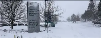  ??  ?? The entrance to St John’s Hospital in Enniscorth­y last Friday.