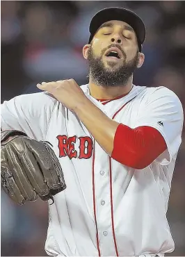  ?? STAFF PHOTO BY MATT STONE ?? TOUGH NIGHT: Red Sox lefty David Price heads back to the mound after allowing a first-inning home run to the New York Yankees’ Gary Sanchez last night. Price was removed with an injury.