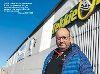  ??  ?? TOUGH TIMES: Tekkie Town founder Braam van Huyssteen may be contemplat­ing starting a rival company after relationsh­ip with the owners soured
Picture: SUPPLIED